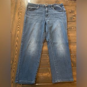 Universal Thread Mid-Rise slim straight blue jeans size 16 short
